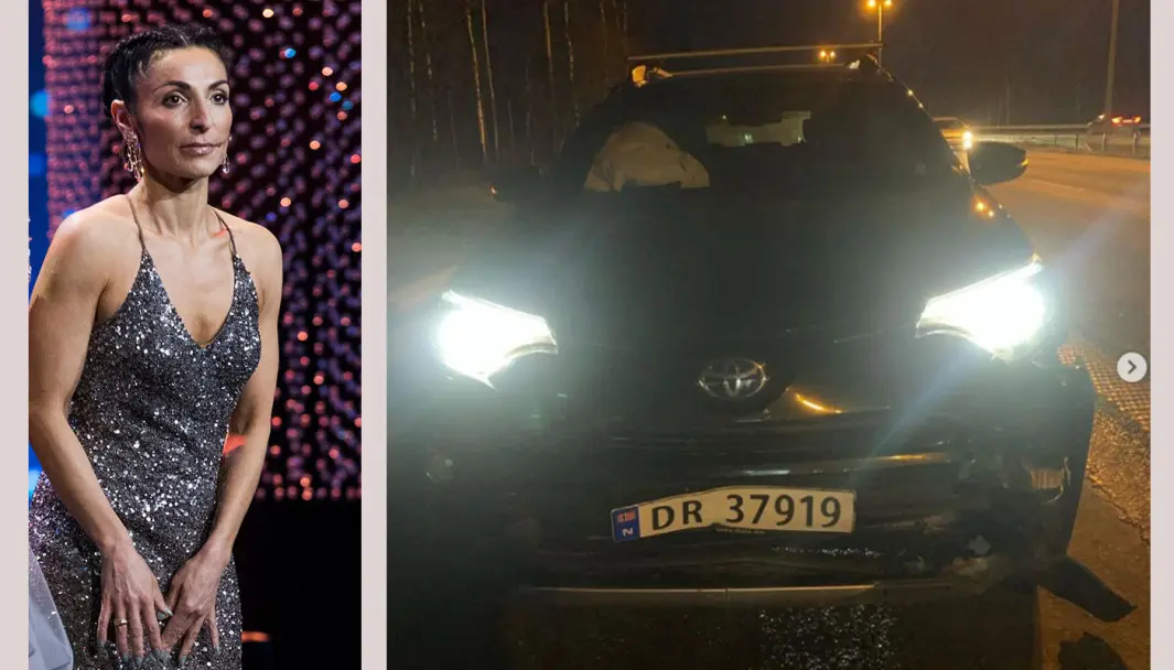 ETTER KOLLISJONEN: Slik var bilen til Lisa Tønne (t.v.) etter kollisjonen på E6. ETTER KOLLISJONEN: Slik var bilen til Lisa Tønne (t.v.) etter kollisjonen på E6.