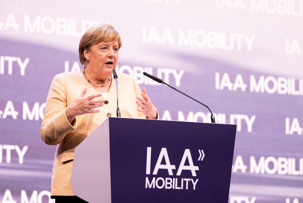KANSLERTALE: Forbundskansler Angela Merkel under åpningen av IAA tidligere i uken. KANSLERTALE: Forbundskansler Angela Merkel under åpningen av IAA tidligere i uken.