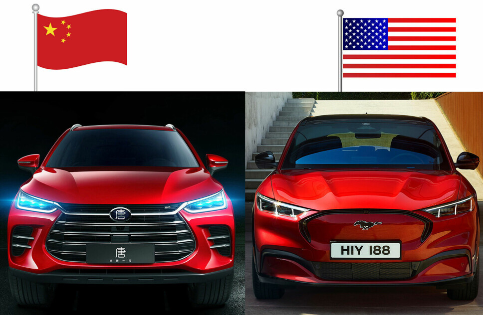 KINA-USA: Stormaktene fra hver sin side av Stillehavet har gjort sitt inntog i det norske bilmarkedet.