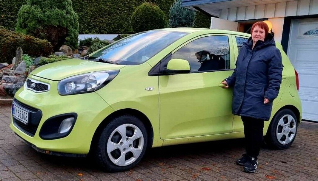 IKKE ELBIL: Hulda Bjørg Ludviksdottir har i stedet kjøpt seg en bensinbil, en Kia Picanto IKKE ELBIL: Hulda Bjørg Ludviksdottir har i stedet kjøpt seg en bensinbil, en Kia Picanto