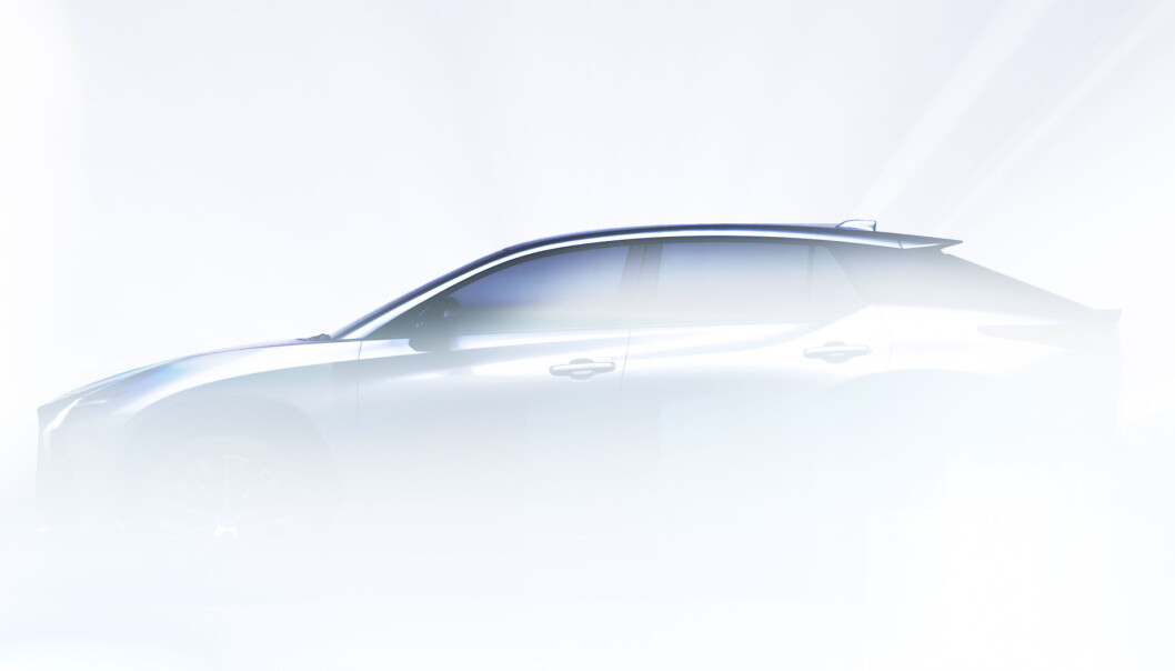 DEN NESTE: Her er konturene av den kommende Lexus RZ. DEN NESTE: Her er konturene av den kommende Lexus RZ.
