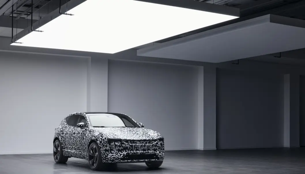 GLIMT: Konturene av Polestar 3 sees godt på dette ferske bildet. GLIMT: Konturene av Polestar 3 sees godt på dette ferske bildet.