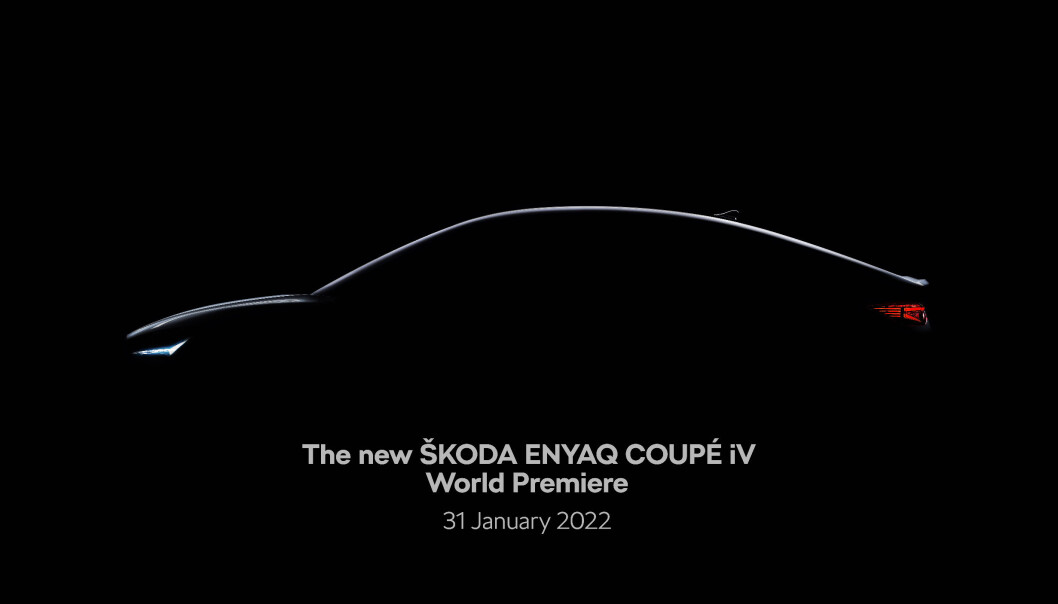 <span class=" font-weight-bold" data-lab-font_weight_desktop="font-weight-bold">NY FORM: </span>Dette er en liten forsmak på formen på Skoda Coupé. Det er primært taklinjen som skiller bilen fra dagens Enyaq. <span class=" font-weight-bold" data-lab-font_weight_desktop="font-weight-bold">NY FORM: </span>Dette er en liten forsmak på formen på Skoda Coupé. Det er primært taklinjen som skiller bilen fra dagens Enyaq.