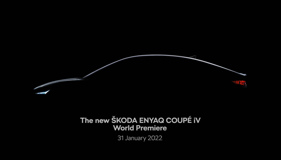 NY FORM: Dette er en liten forsmak på formen på Skoda Coupé. Det er primært taklinjen som skiller bilen fra dagens Enyaq.
