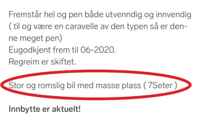 <span class=" font-weight-bold" data-lab-font_weight_desktop="font-weight-bold">ANNONSEN</span>: Dette skrev bruktbilselgeren i annonsen. <span class=" font-weight-bold" data-lab-font_weight_desktop="font-weight-bold">ANNONSEN</span>: Dette skrev bruktbilselgeren i annonsen.