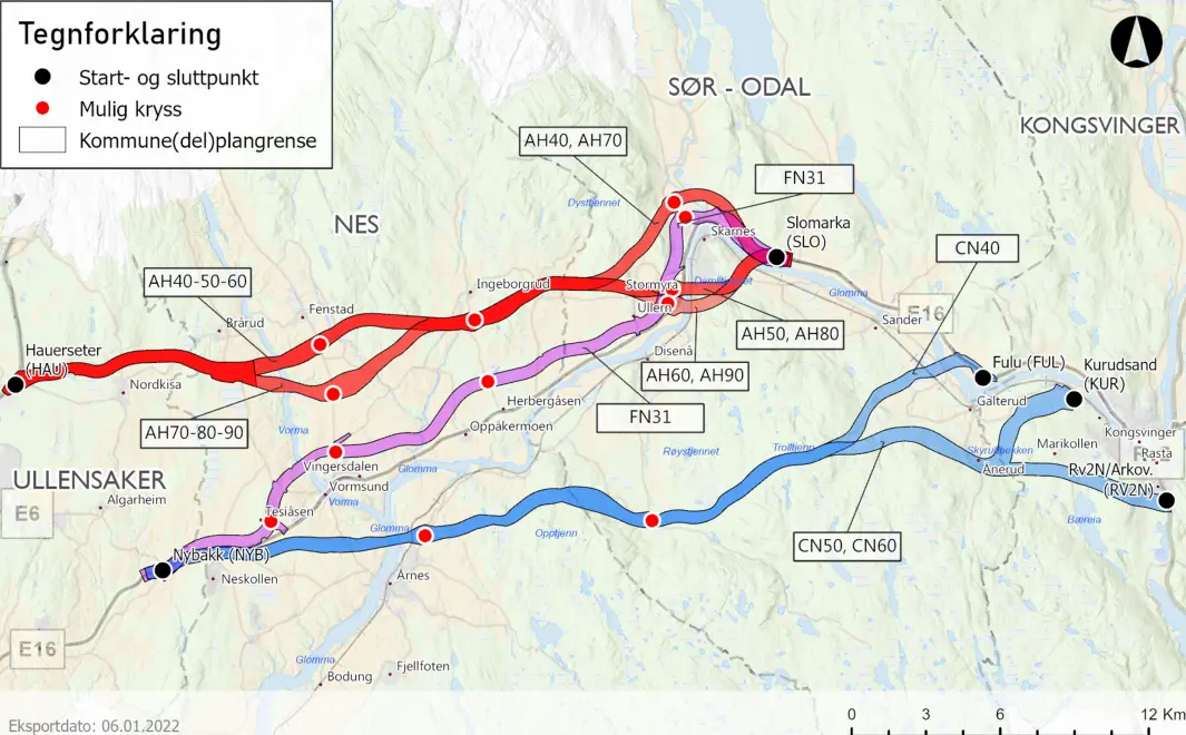 FARVEL, SKARNES: Nye Veier vil legge E16 til Kongsvinger på en helt ny trasé. FARVEL, SKARNES: Nye Veier vil legge E16 til Kongsvinger på en helt ny trasé.