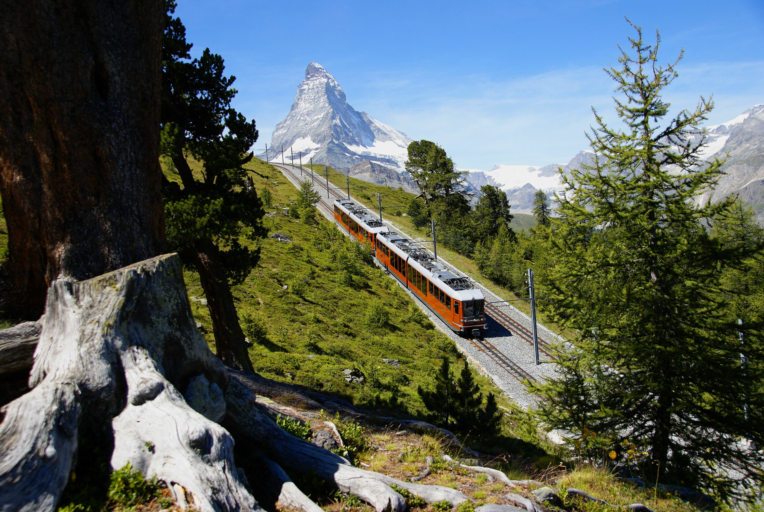 TOGTUR: Gornergrat Bahn med Matterhorn i bakgrunnen.