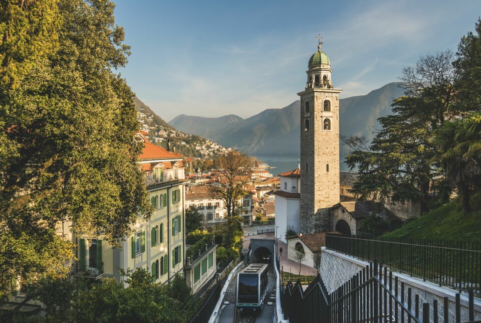 LUGANO: Lugano med palmer og sydenstemning i den italiensktalende delen av Sveits.