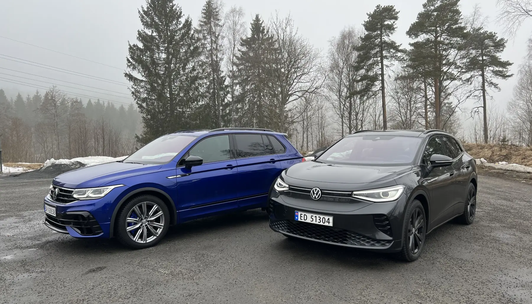 SØSKENRIVALISERING: Bensindrevne Tiguan (t.v.) mot elektriske ID.4. Hvilken er best? SØSKENRIVALISERING: Bensindrevne Tiguan (t.v.) mot elektriske ID.4. Hvilken er best?