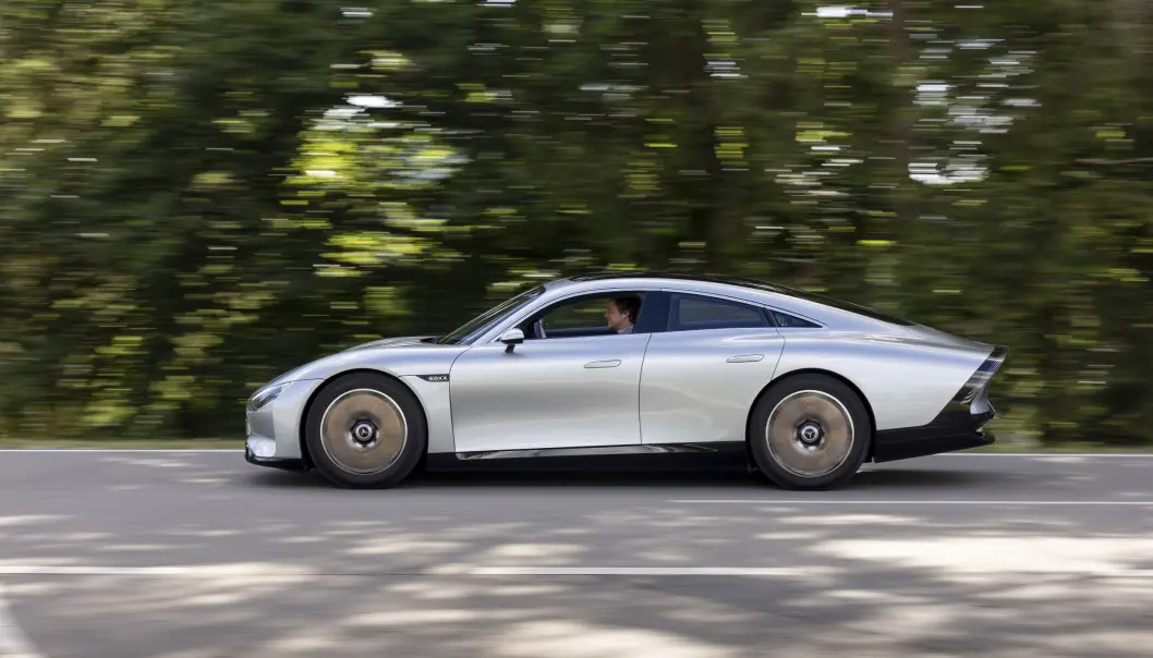 REKORDLAVT: Motor i en Mercedes EQXX på testbanen til Mercedes i Emmendingen. Gjennomsnittsforbruk 8,29 kWt/100. REKORDLAVT: Motor i en Mercedes EQXX på testbanen til Mercedes i Emmendingen. Gjennomsnittsforbruk 8,29 kWt/100.