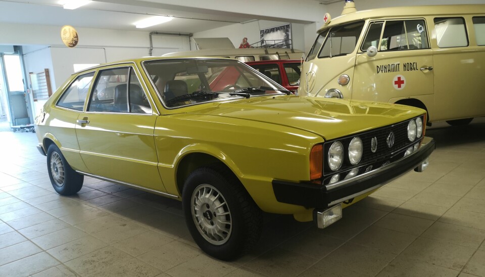 SPORTY: Scirocco TS hadde 85 hk. Dette var den mest sportslige bilen fra VW, inntil Golf GTI (og Scirocco GTI) kom høsten 1976. Bilen på bildet har gått 103.000 km. Pris cirka 290.000 norske kroner.