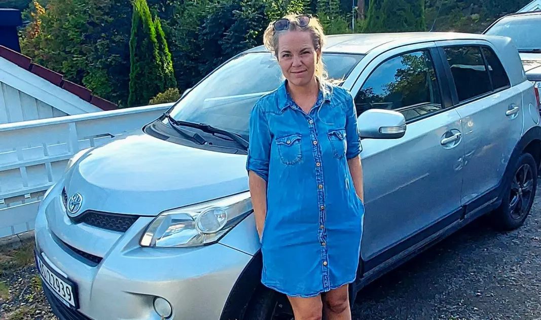 KLØTSJEN RØK: I juni gikk kløtsjen på Kristina Sæbøs Toyota i stykker.