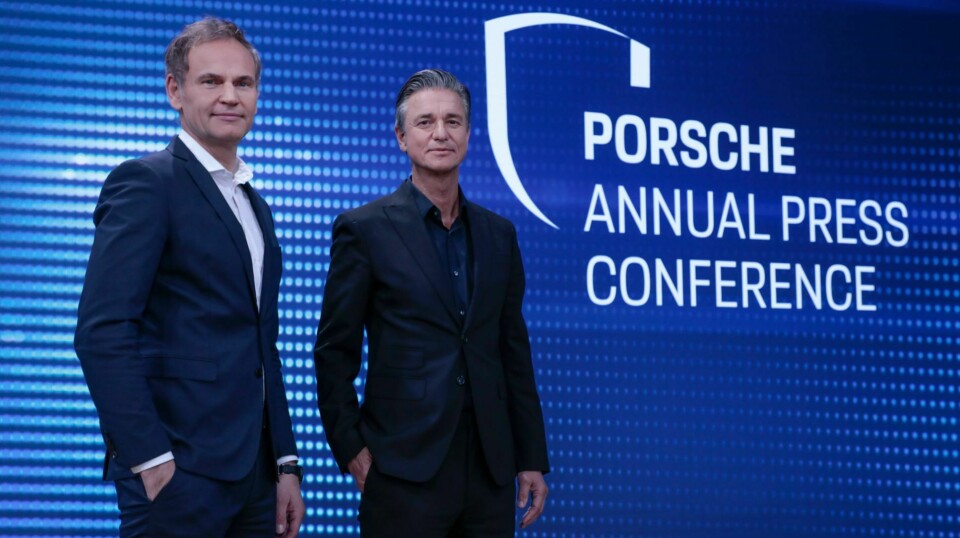 RAPPORT: Klikk her for å lese årsrapporten fra Porsche-sjefene Oliver Blume (t.v.) og Lutz Meschke.