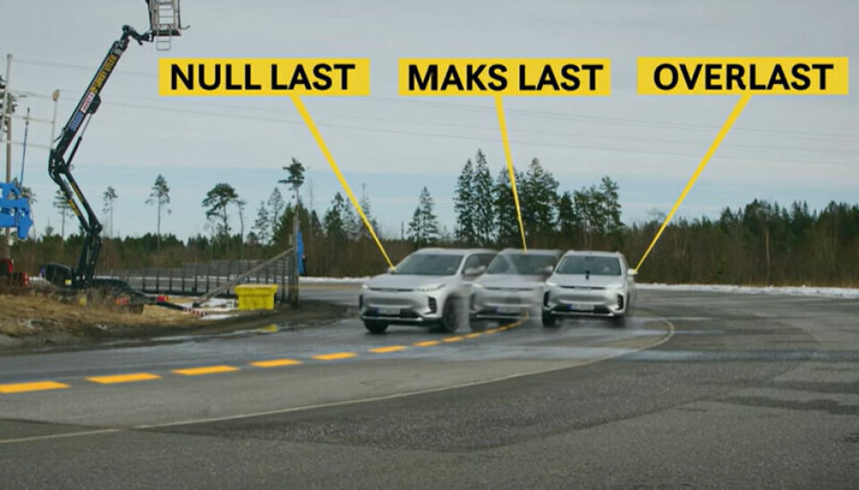 ENDRING: Tester NAF har gjort på bane med en Maxus Euniq 6, viser hvordan svingeegenskapene endrer seg avhengig av bilen.