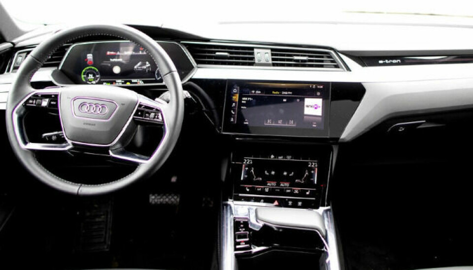 INFOTAINMENTSYSTEM: Audi e-tron 2019-modell, samme årsmodell som bilen til bilkjøperen.