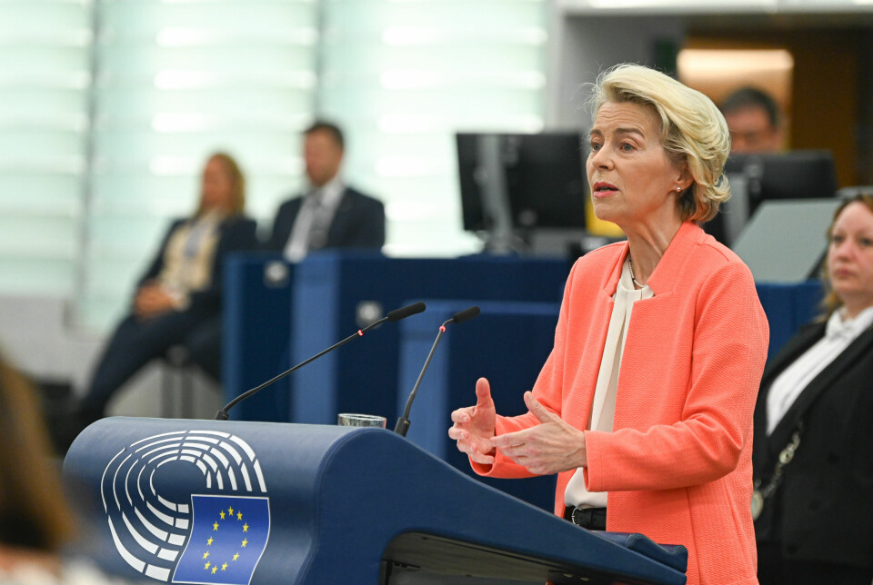 EU-TALE: Kommisjonspresident Ursula von der Leyen under sin tale om unionens tilstand, der hun varslet undersøkelser av kinesiske myndigheters elbilpolitikk.