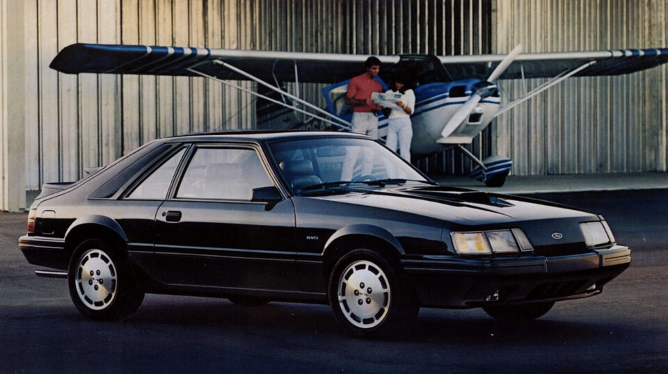 STORESLEM: Ford Mustang SVO var merkets tapre forsøk på å ta opp igjen arven fra 1960-tallets muskelbil-kultur. Her vises 1986-utgaven.